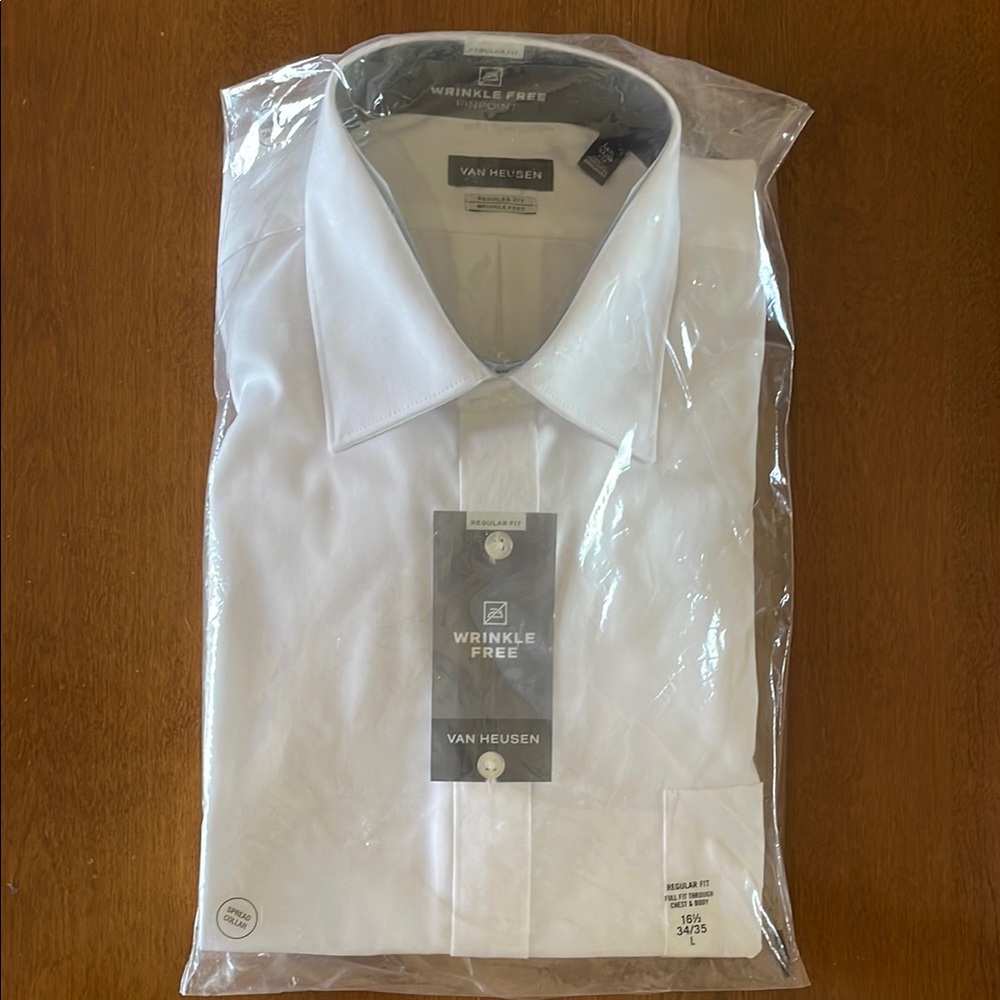 Van Heusen Men’s Wrinkle-Free White Dress Shirt